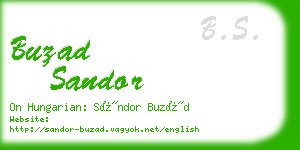 buzad sandor business card